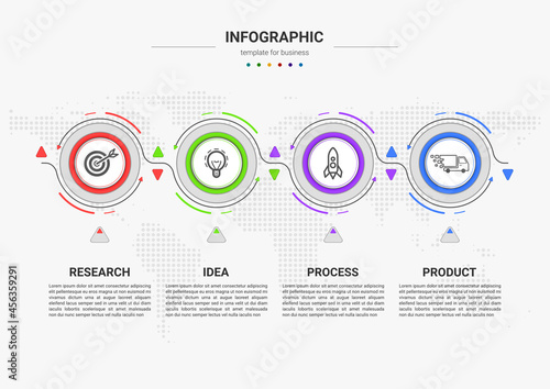Steps timeline business process infographics element template design