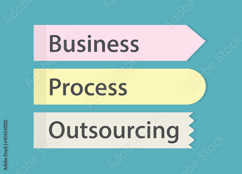 BPO Business Process Outsourcing written on memory cards- vector illustration
