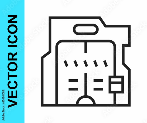 Black line Futuristic sliding doors icon isolated on white background. Vector