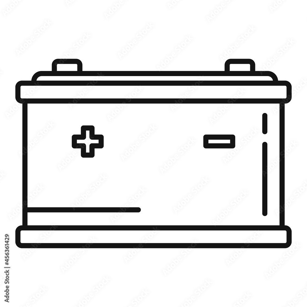 Auto battery icon outline vector. Full charge Auto battery icon outline vector. Full charge