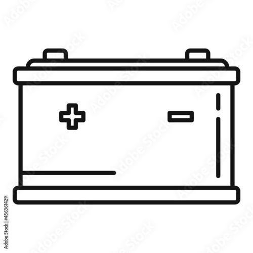 Auto battery icon outline vector. Full charge