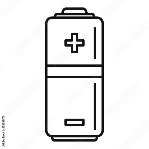 Half battery icon outline vector. Charge level