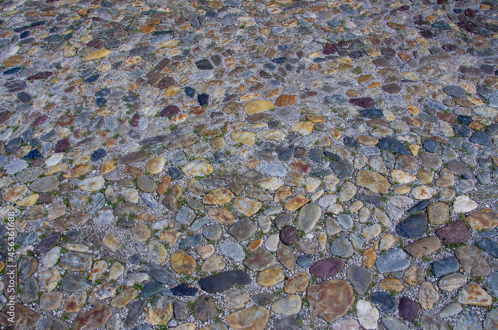 Colorful stone pavement, ground, floor
