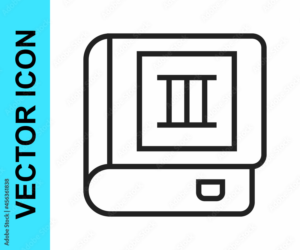 Black line Book icon isolated on white background. Third volume. Vector Black line Book icon isolated on white background. Third volume. Vector