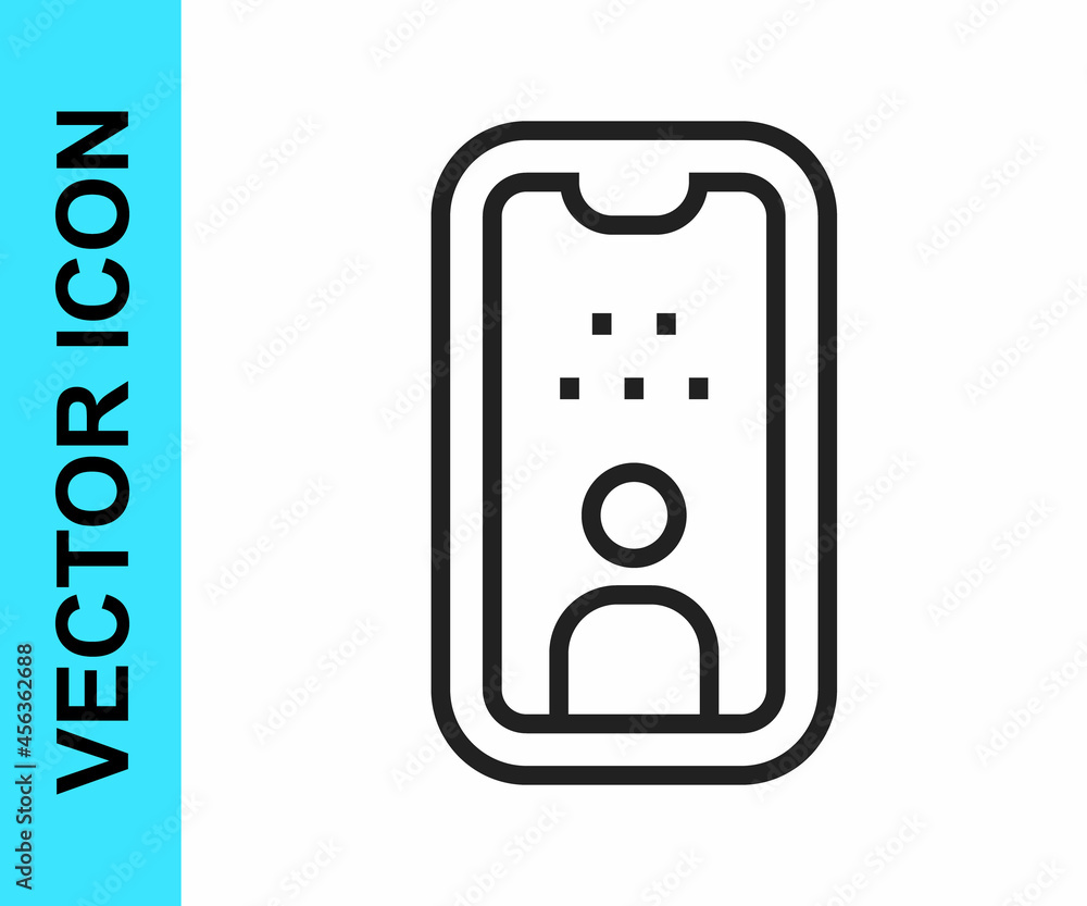 Black line Taxi driver license icon isolated on white background. Vector Black line Taxi driver license icon isolated on white background. Vector