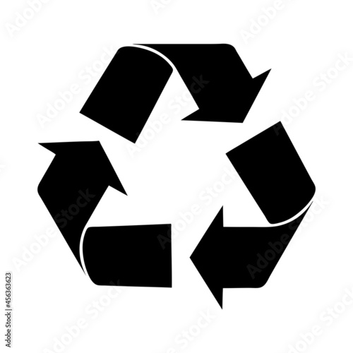 nvis19 NewVectorIllustrationSign nvis - black recycle symbol icon . recycling vector graphic sign . transparent background . AI10 / EPS10 . g10726