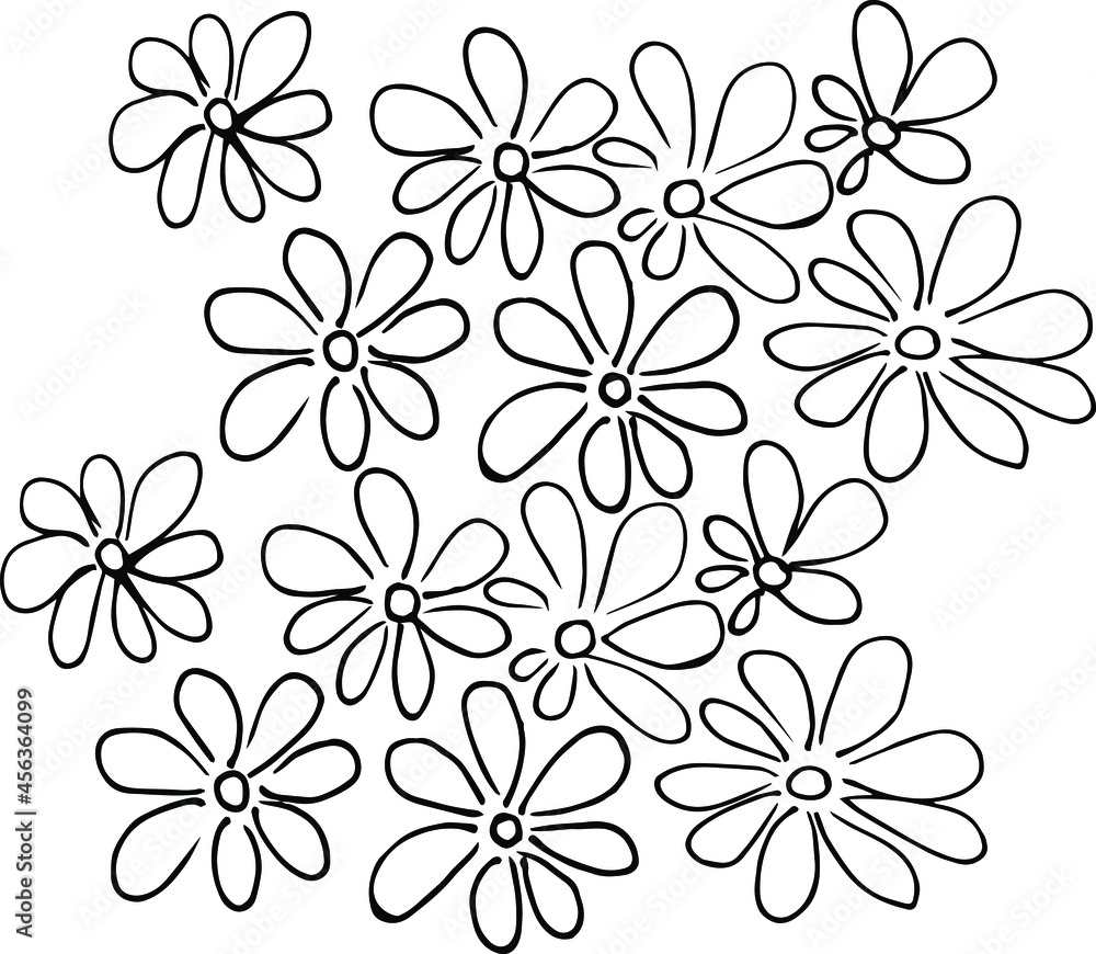 Vector simple pattern flowers. For printing on fabric. Vector simple pattern flowers. For printing on fabric.