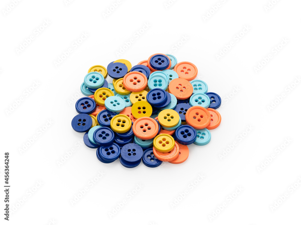 Color buttons on isolated white background Color buttons on isolated white background