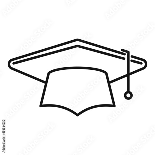 Academy graduation hat icon outline vector. School graduate