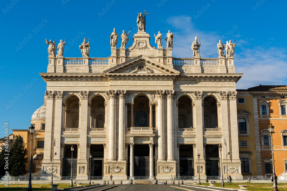 The Papal Archbasilica of St. John in Lateran (Basilica di San Giovanni in Laterano) in a sunny day, Italy, Rome The Papal Archbasilica of St. John in Lateran (Basilica di San Giovanni in Laterano) in a sunny day, Italy, Rome