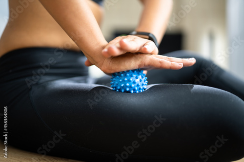 Leg Massage With Trigger Point Spiky Ball