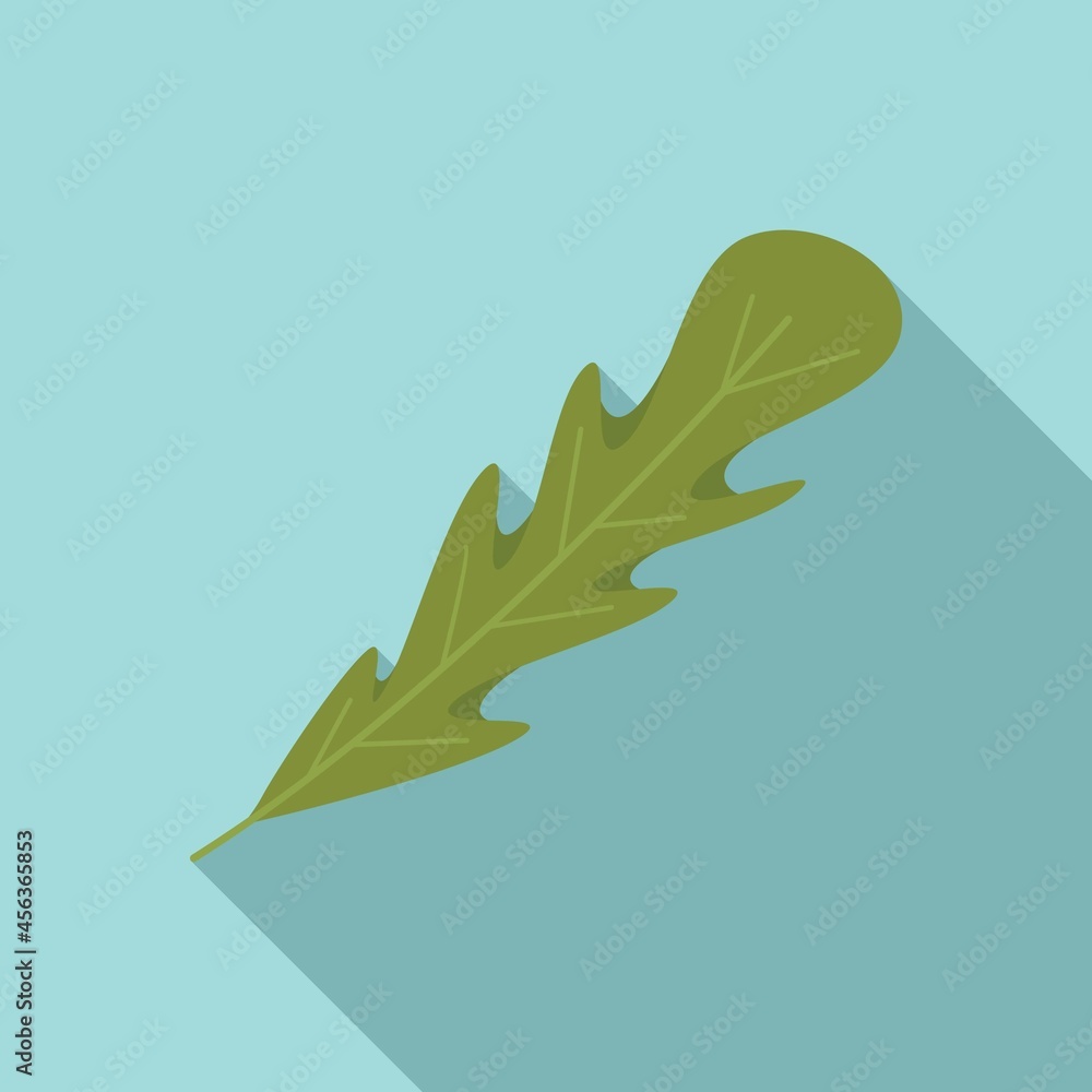 Obraz premium Arugula salad icon flat vector. Rucola leaf
