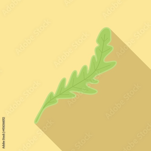 Arugula herb icon flat vector. Rucola salad