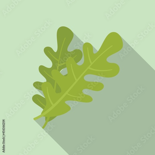 Rocket rucola icon flat vector. Arugula salad