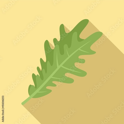 Rucola herb icon flat vector. Arugula salad