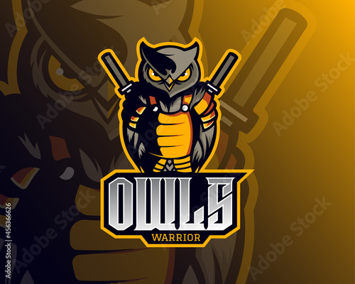 vector design illustration of ninja owl character, suitable for modern illustration concept for team printing, badge, emblem, t-shirt etc.