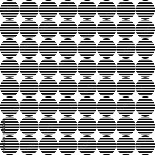 black and white with circles design