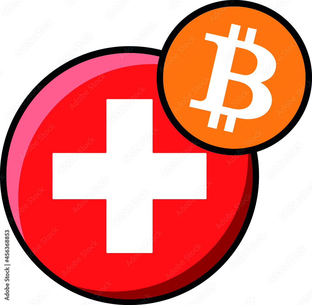 Fototapeta premium Switzerland flag bitcoin, legalized bitcoin, cryptocurrency