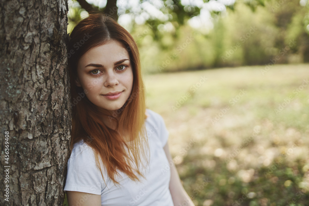 pretty woman near the tree nature Lifestyle summer pretty woman near the tree nature Lifestyle summer