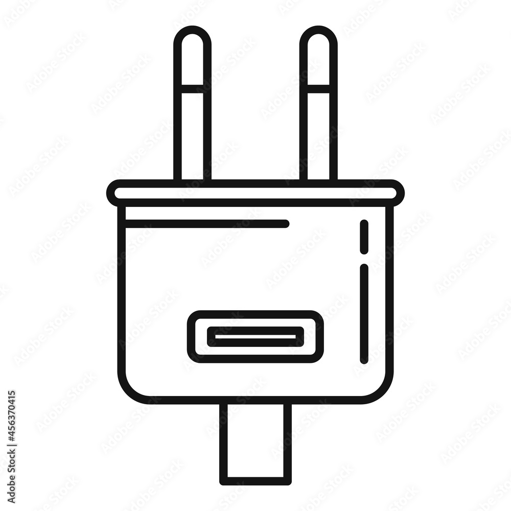 Charger plug icon outline vector. Charge phone Charger plug icon outline vector. Charge phone