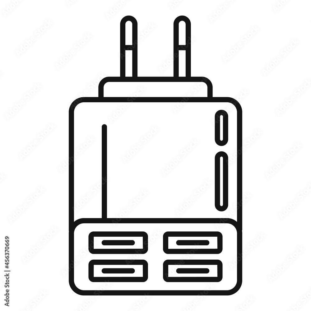 Power charger icon outline vector. Battery charge Power charger icon outline vector. Battery charge