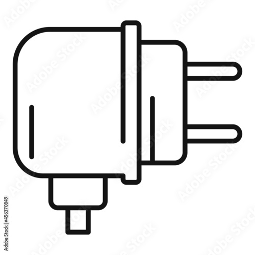 Charger adapter icon outline vector. Battery charge