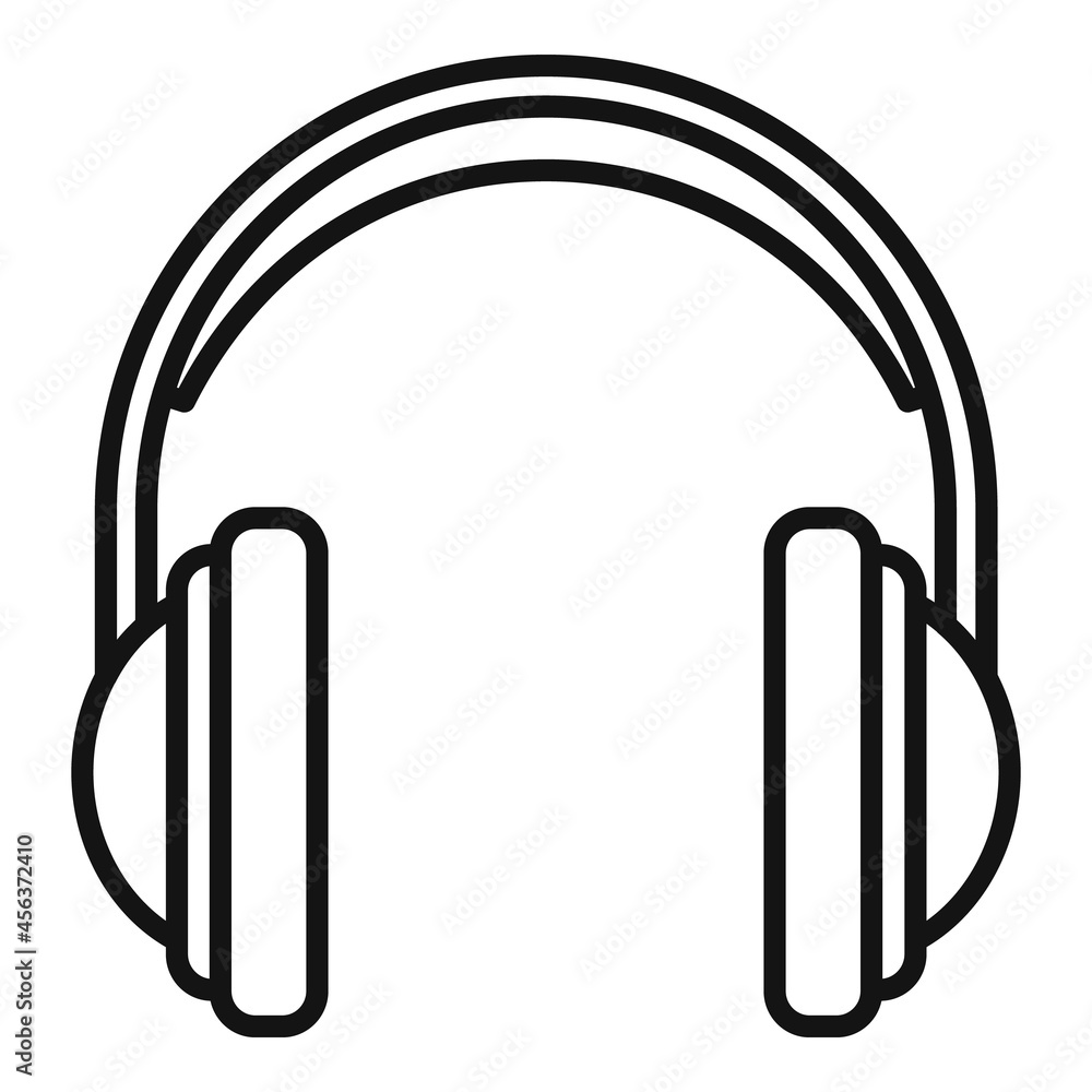 Headset microphone icon outline vector. Gamer headphone Headset microphone icon outline vector. Gamer headphone
