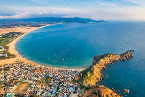 Aerial view of Eo Gio beach, Nhon Ly town, Quy Nhon city, Binh Dinh, Vietnam photo