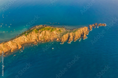 Aerial view of Eo Gio beach, Nhon Ly town, Quy Nhon city, Binh Dinh, Vietnam