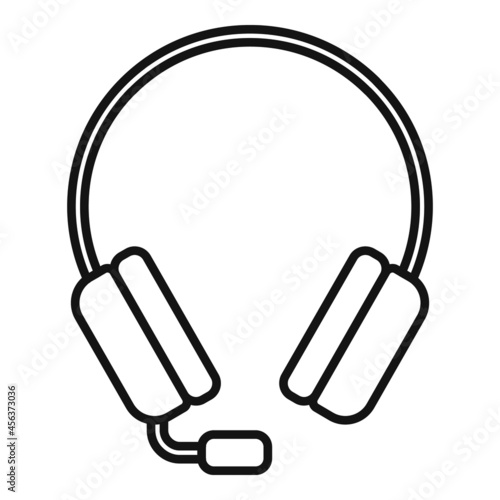 Game headset icon outline vector. Headphone microphone