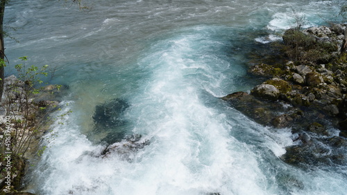 water flowing over rocks