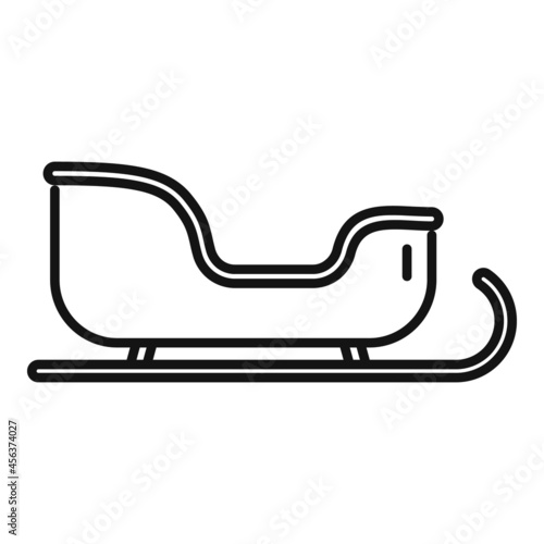Santa sled icon outline vector. Christmas sleigh