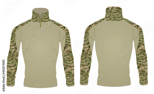 Military long sleeve shirt. vector illustration