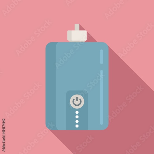 Powerbank charge icon flat vector. Phone battery