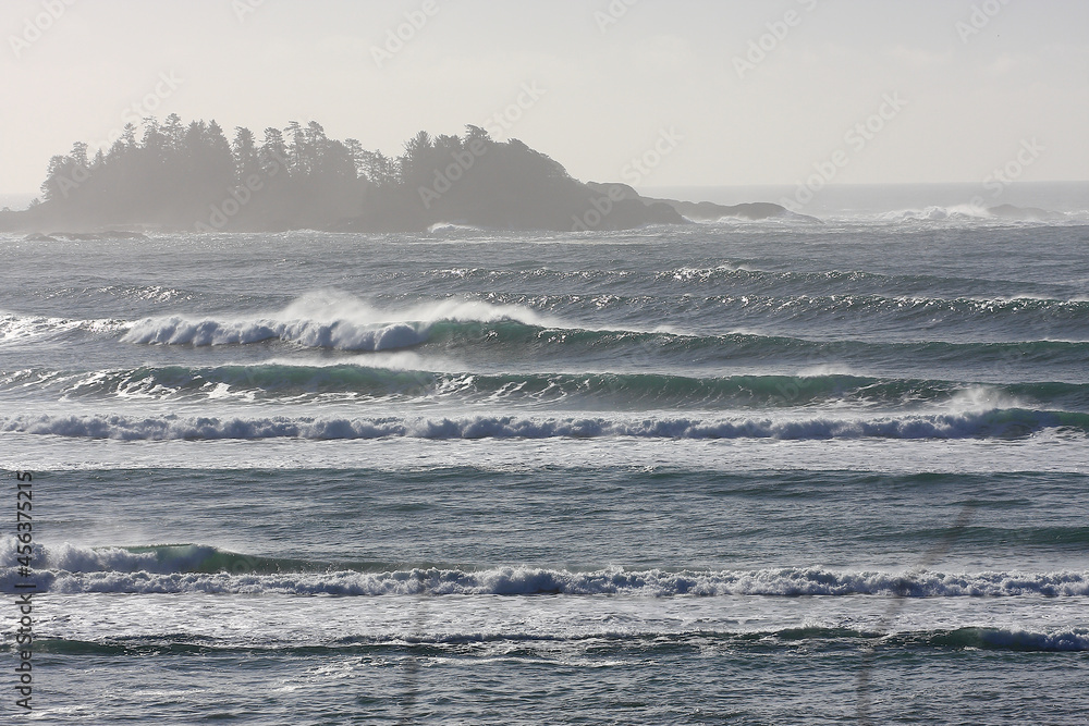 surf and islands at Florencia Bay, Tofino, Vancouver Island, Canada surf and islands at Florencia Bay, Tofino, Vancouver Island, Canada