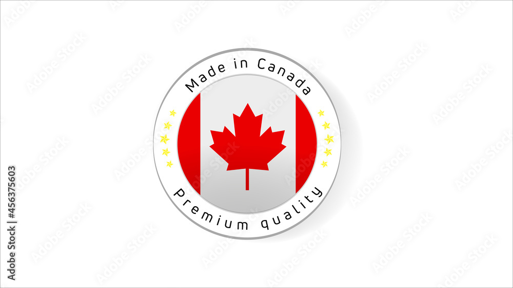 Made in Canada labels. Canada quality stamp. Quality mark vector icon for tags, badges, stickers, emblem, product. Made in Canada labels. Canada quality stamp. Quality mark vector icon for tags, badges, stickers, emblem, product.