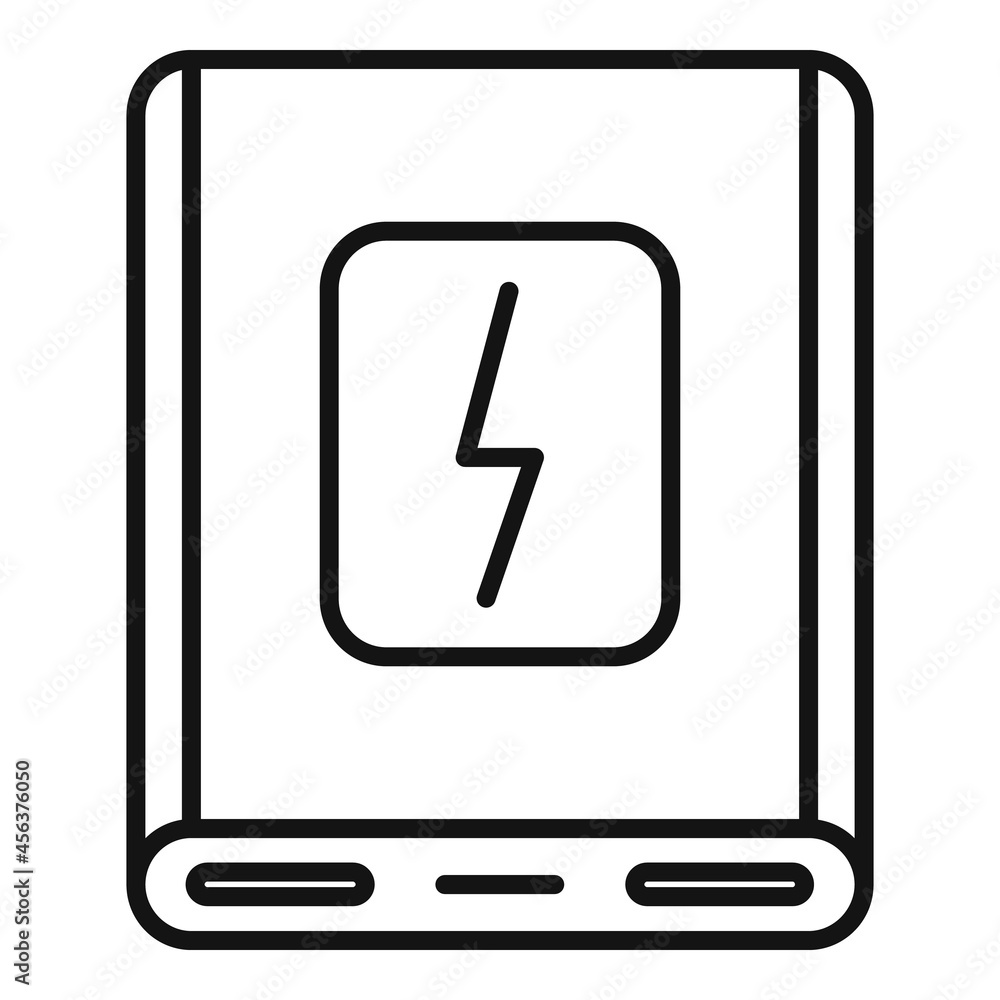 Power bank energy icon outline vector. Phone battery Power bank energy icon outline vector. Phone battery