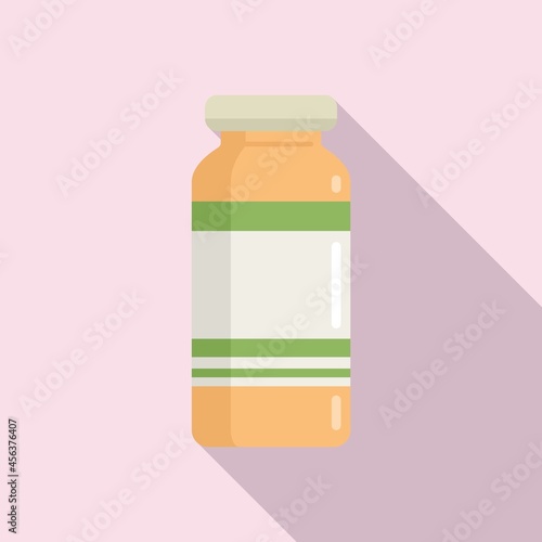Probiotic jar icon flat vector. Lactobacillus bacteria