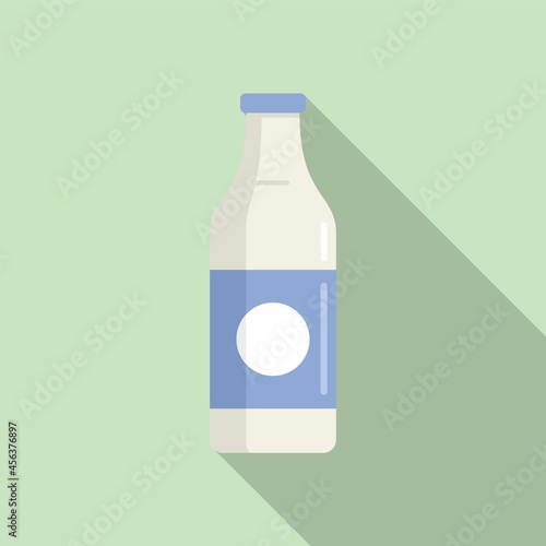 Milk bottle probiotic icon flat vector. Gut bacteria