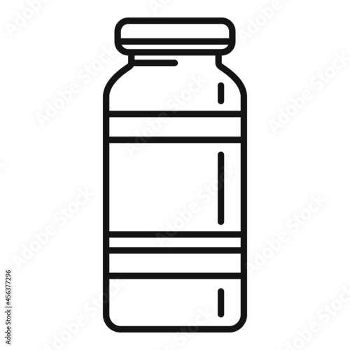 Probiotic jar icon outline vector. Lactobacillus bacteria