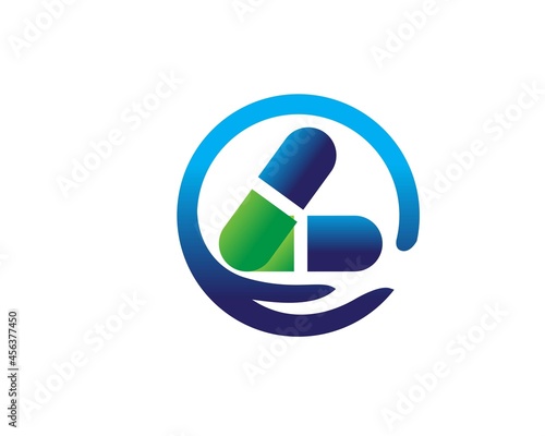 capsule care for medicine service logo designs for health service and drugs