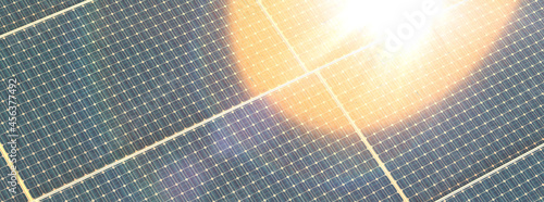Closeup Of Solar Panels Wit...