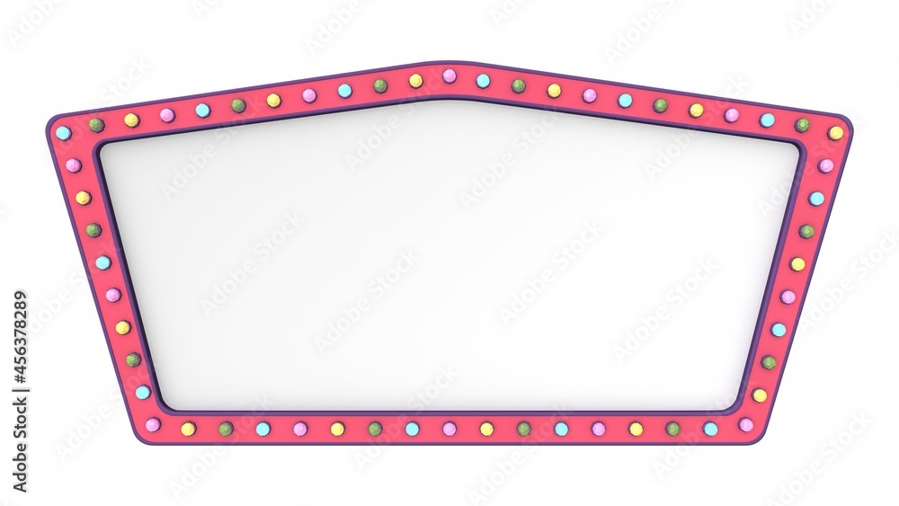 Pastel light board sign retro on white background. 3d rendering Pastel light board sign retro on white background. 3d rendering