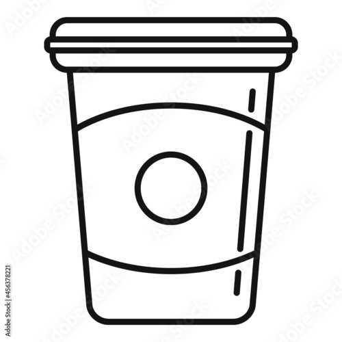 Healthy yoghurt icon outline vector. Probiotic bacteria