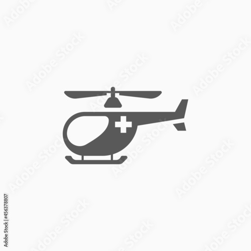 emergency helicopter icon, hospital vector