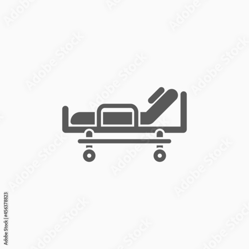 hospital bed icon, health vector, hospital illustration