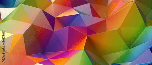Multicolor abstract background banner of triangles   all the colors of the rainbow
