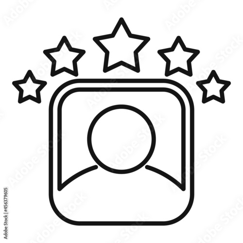 Best customer review icon outline vector. Product feedback