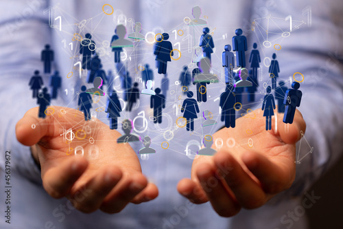 Fototapeta Naklejka Na Ścianę i Meble -   people network structure HR - Human resources management and recruitment