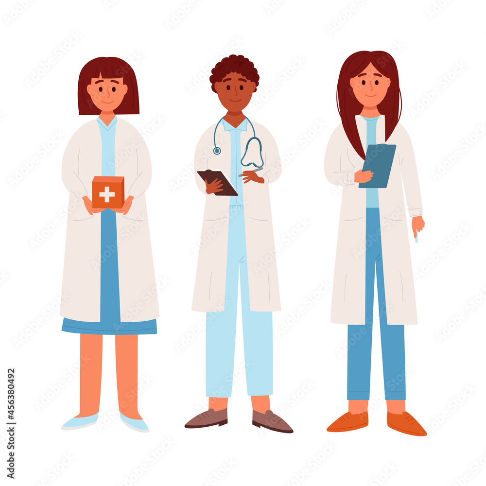 Doctor characters or Medical hospital staff people